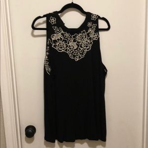 Black sleeveless top